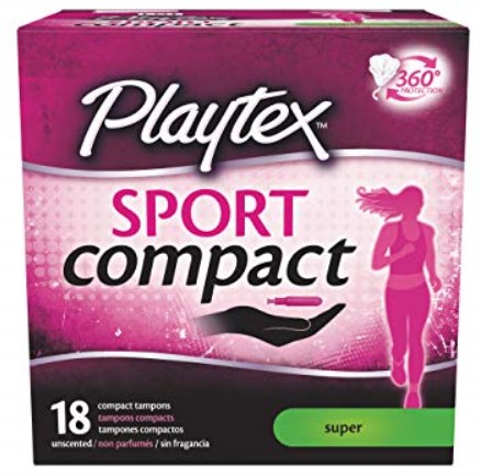 SUPER,PLAYTEX,SPORT,18,COMPACT,TAMPONS